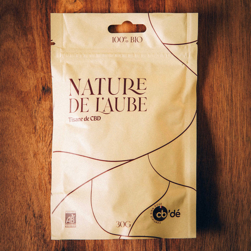 Sachet de la tisane au CBD marchand de sable de la marque Cb'dé